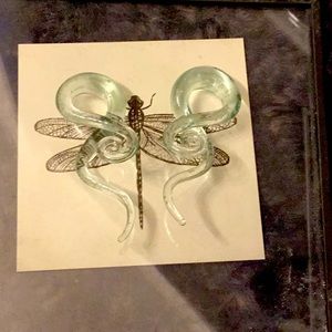 New handblown Swirly glass clear gauge  earrings